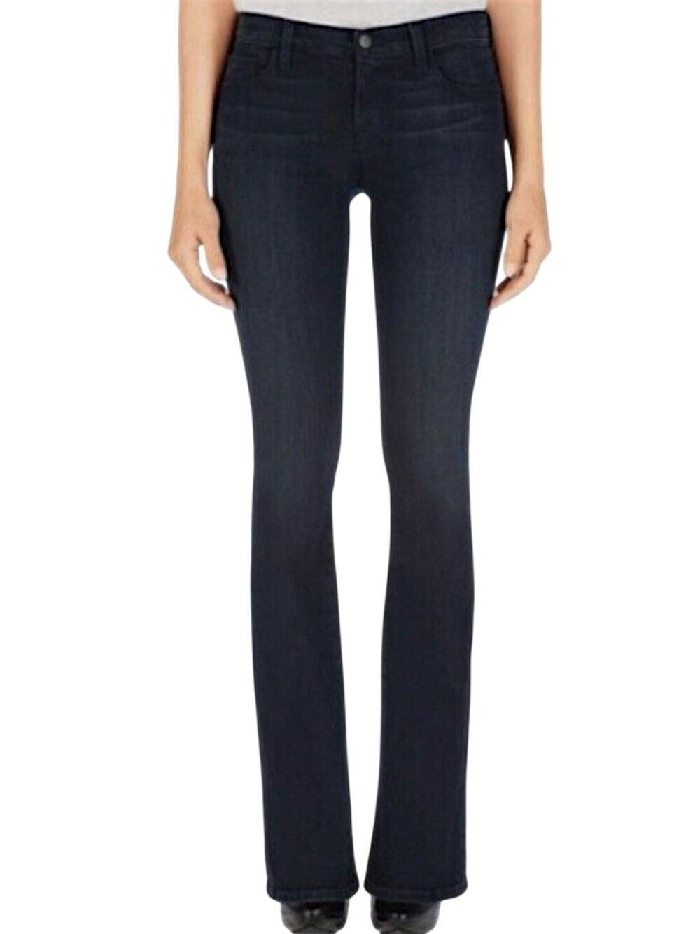 Impressions Brooke Slim Bootcut Mid Rise Jeans 26 33" Inseam Whisker Wash